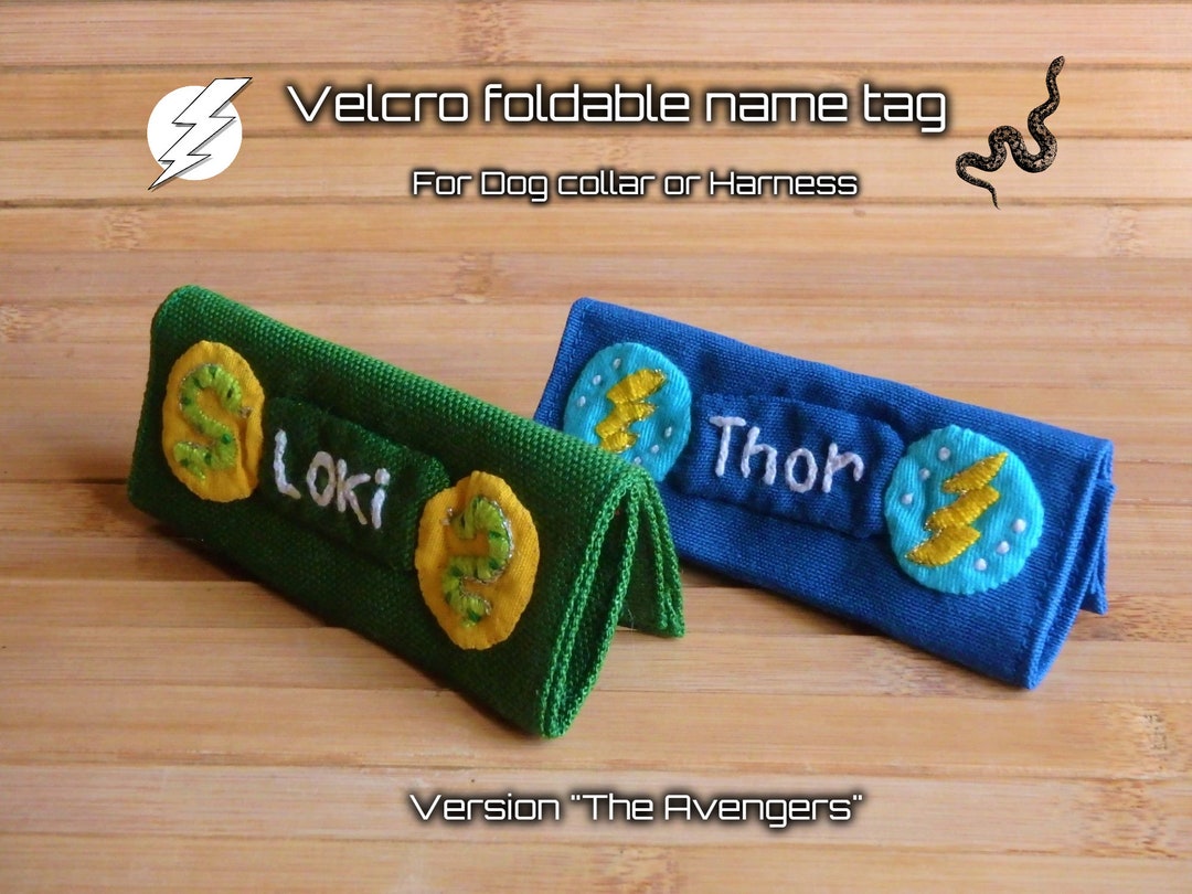 Velcro Foldable Name Tag, Velcro Dog ID, Velcro Tag for Harness, Velcro