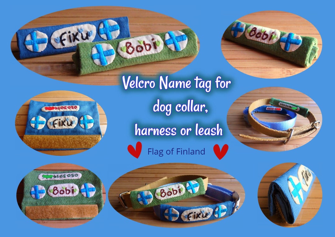 Velcro Name Tag for Dog Collar Harness Leash, Velcro Dog ID Tag