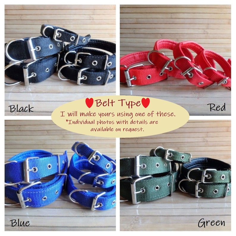 Dog Name Collar Dog Name Tag Collar Dog ID Collar Etsy