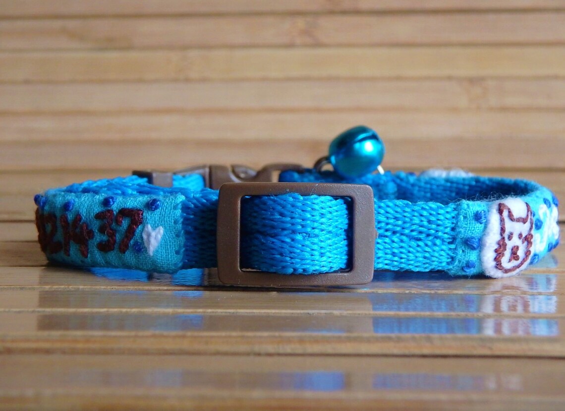 Cat Name Collar Cat Name Tag Cat ID Collar Personalized Cat Etsy