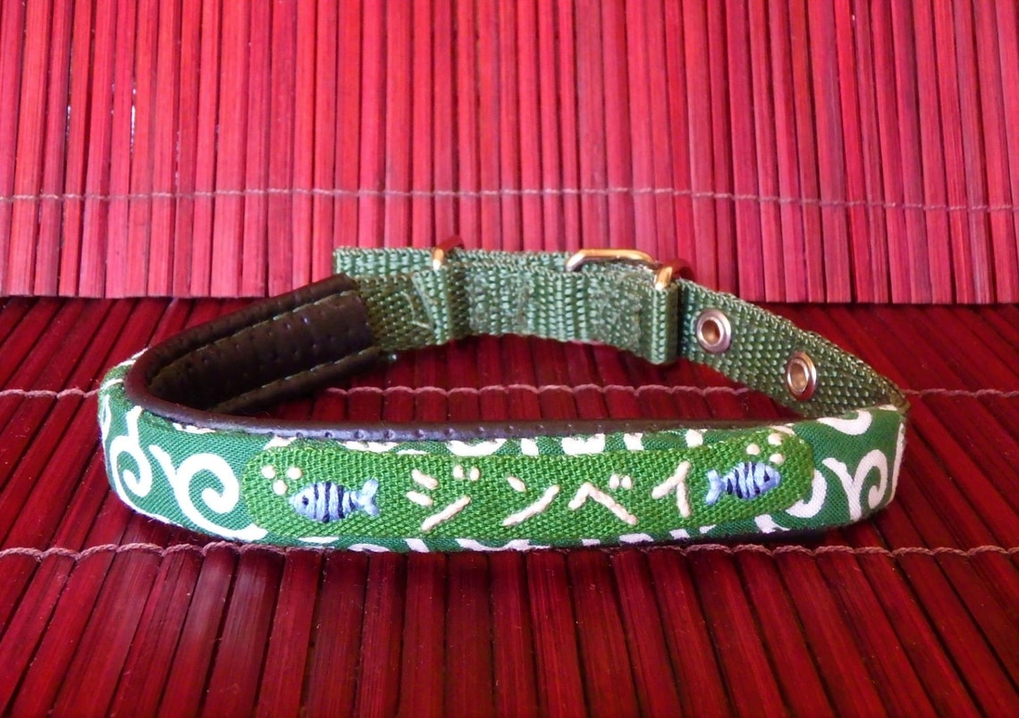 Japanese Dog Collar Japanese Cat Collar Karakusa Dog Collar Etsy