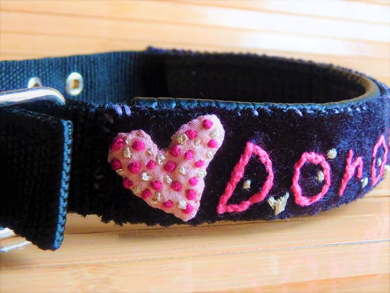 Dog Name Collar Dog Name Tag Collar Dog ID Collar Etsy