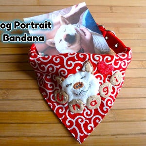Dog Portrait Bandana, Dog bandana, Dog Bandana Collar, Shiba inu Bandana, Karakusa Bandana, Shiba inu, Japanese Dog Bandana