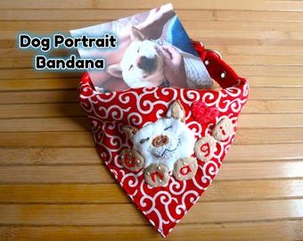 Bandana de retrato de perro personalizado, Shiba Inu, impresión Karakusa