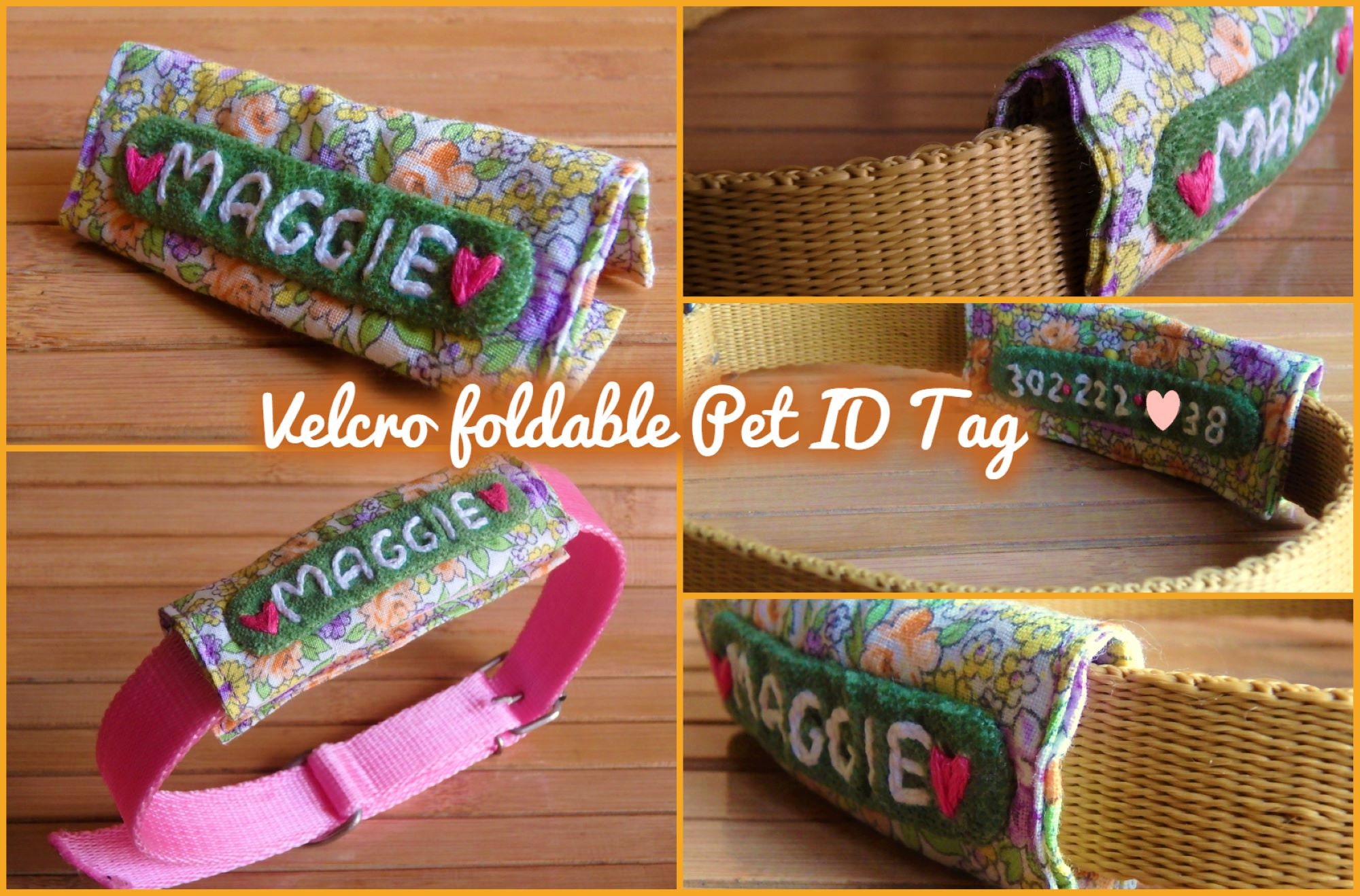 Velcro Pet ID Tag Velcro Name Patch Dog ID Dog ID for Etsy