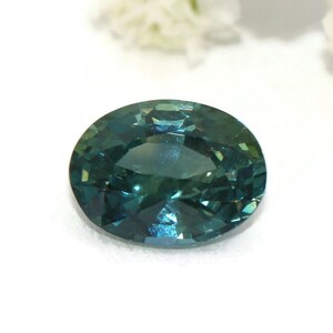 Unheated 1.26 carat Oval Blue Green Natural Sapphire Gemstone Loose for Custom Engagement Ring