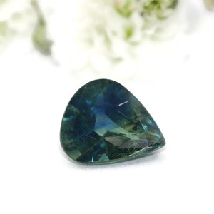 1.21 ct Pear Blue Green Natural Sapphire Gemstone Loose for Custom Engagement Ring
