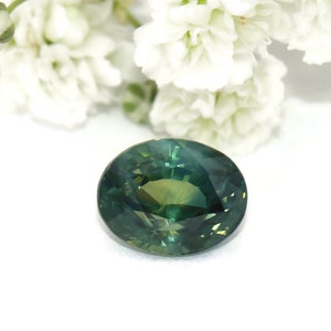 1.54 carat Teal Mermaid Blue Green Natural Sapphire Gemstone Oval Loose for Custom Engagement Ring