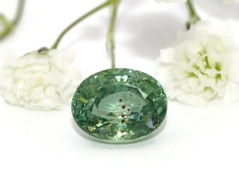 3 carat Oval Green Sapphire Stone