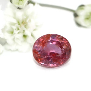 Sunset Color Peach Pink Oval Loose 1.84 carat Natural Sapphire for Custom Engagement Ring