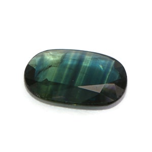 1.2 carat Oval Parti Blue Green Loose Sapphire Stone Slice