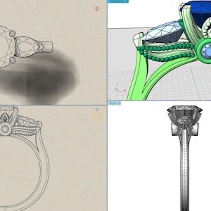 Oval Cut Custom Engagement Rings, Custom Engagement rings, Custom jewelry 3D designer, Design your own ring, Design Your Own Custom Engagement Ring