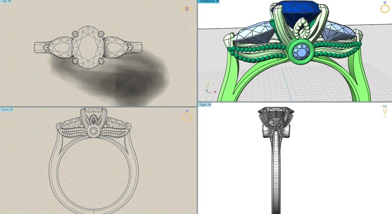 Oval Cut Custom Engagement Rings, Custom Engagement rings, Custom jewelry 3D designer, Design your own ring, Design Your Own Custom Engagement Ring