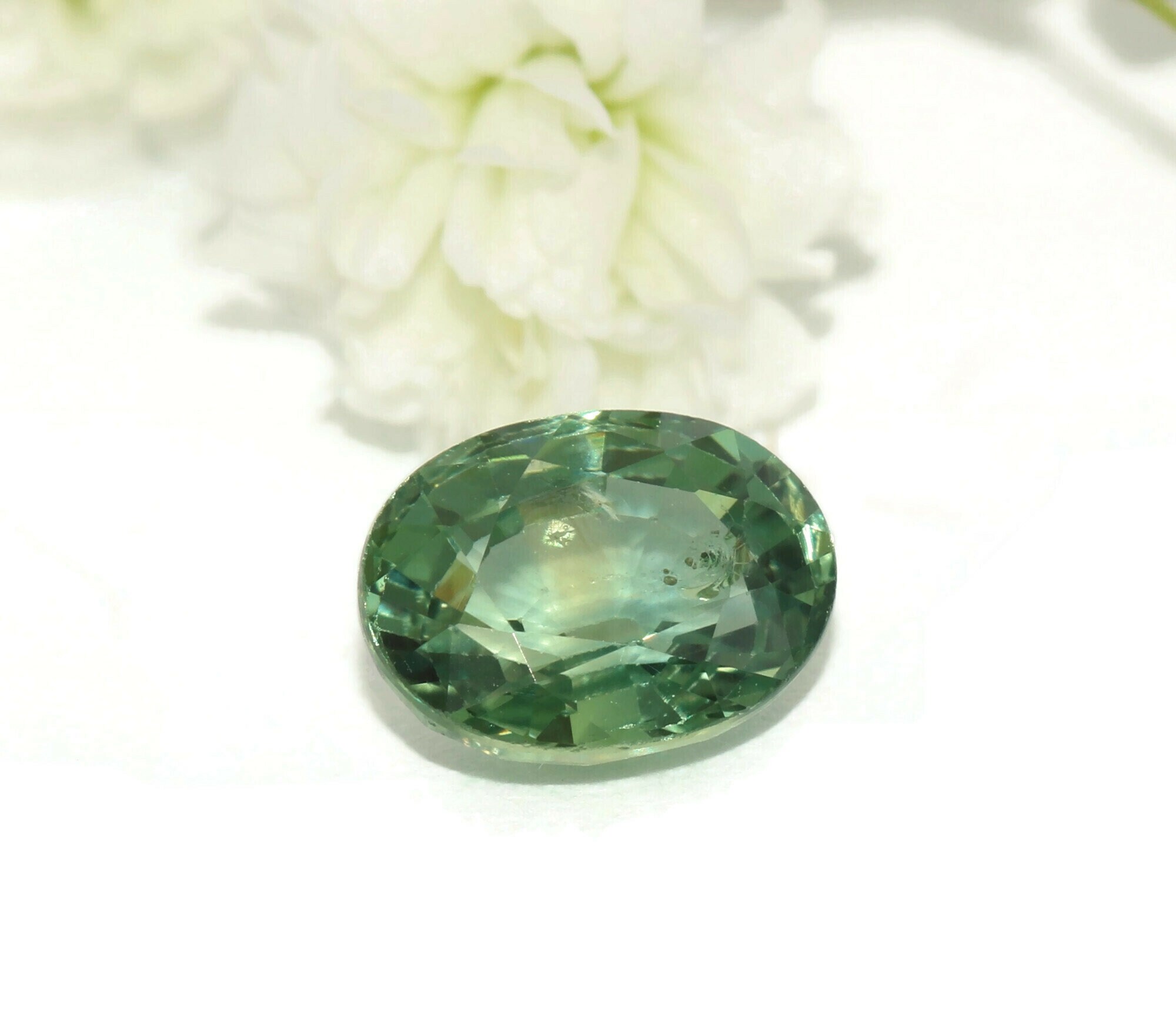 オーバルグリーンサファイアストーン 1.55カラット（カスタム