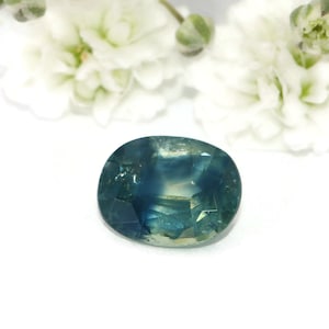 1.3 carat Bi Color Blue Natural Sapphire Gemstone Loose Oval Shape for Custom Engagement Ring