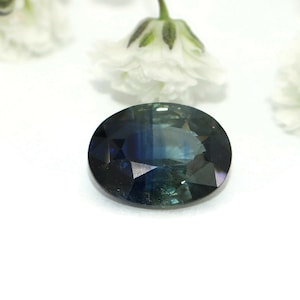 SOLD. Loose Blue Green Sapphire Stone 1.87 carat, Mermaid Peacock Oval Natural Sapphire