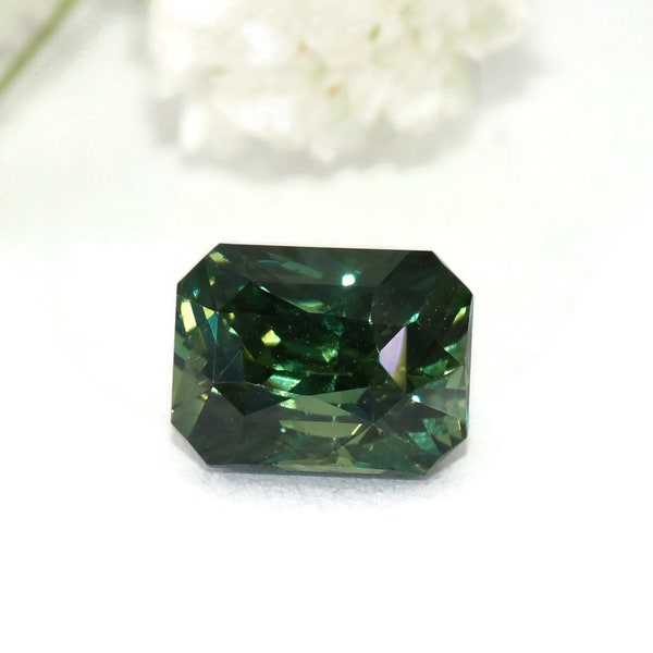 1.60 carat Teal Blue Green Natural Sapphire Gemstone Loose for Custom Engagement Ring Emerald Shape