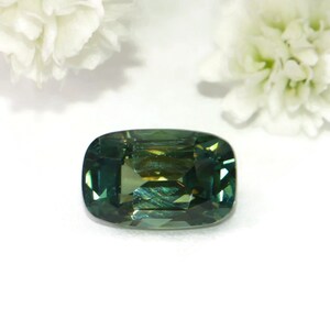 1.5 carat Teal Blue Green Natural Sapphire Gemstone Elongated Cushion Shape Loose for Custom Engagement Ring
