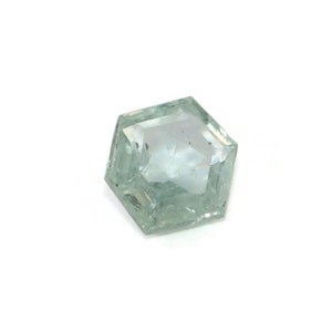 Unheated Hexagon Teal Pastel Blue Montana Sapphire Loose Stone 0.51 carat