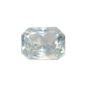 1 carat Loose Emerald Shape White Sapphire Stone for Custom Engagement Ring
