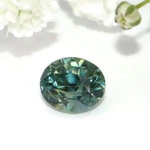 1.36 carat Teal Blue Green Oval Natural Sapphire Gemstone High Quality Loose for Custom Engagement Ring