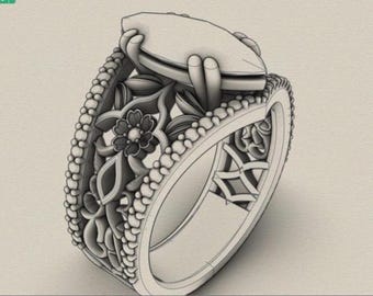 Design 3D personalizzato per anello di fidanzamento, rendering CAD realizzato da un designer di gioielli professionista.