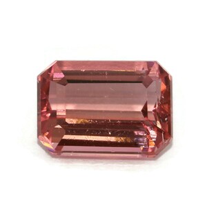 Peach Pink Tourmaline Stone Emerald Shape 2.39 carat