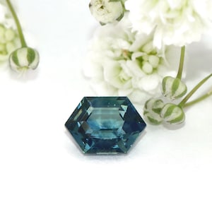 1.07 carat Blue Hexagon Natural Sapphire Gemstone for Custom Engagement Ring