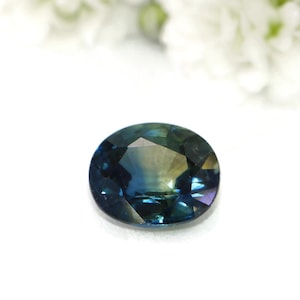 Blue Green Natural Sapphire Stone Loose Oval Shape for Custom Engagement Ring