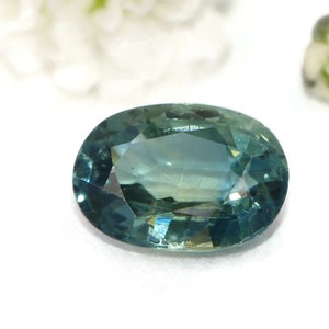 1.06 carat Teal Blue Natural Sapphire Gemstone Loose Oval Shape for Custom Engagement Ring