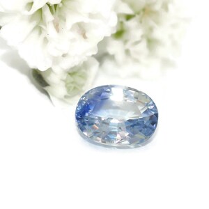 1 carat Blue White Oval Sapphire Stone Loose