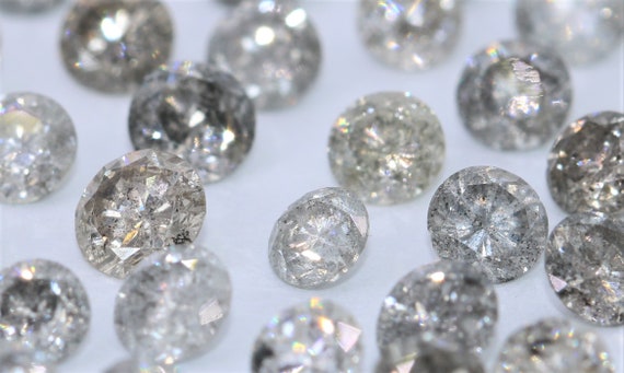 Gray Salt and Pepper High Quality Round Shape Loose Shiny Diamond