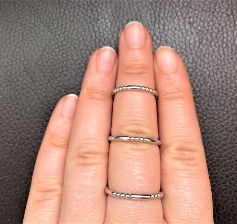 Beaded Sterling Silver Eternity Ring Etsy