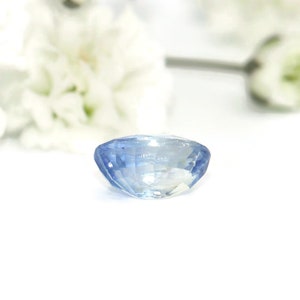 1 carat Parti White Blue Oval Sapphire Stone Loose for custom ring