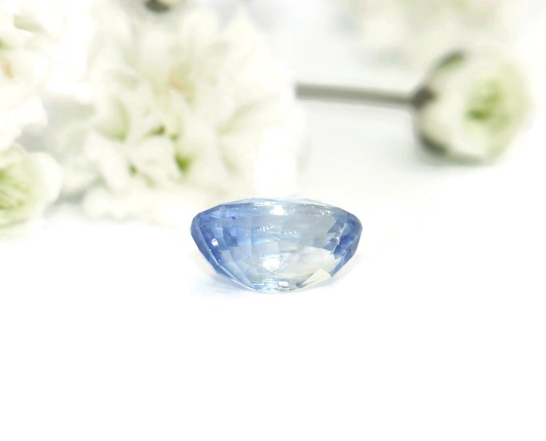 1 carat Parti White Blue Oval Sapphire Stone Loose for custom ring