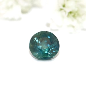 Loose Teal Blue Green Round Natural Sapphire Gemstone for Custom Made Engagement Ring