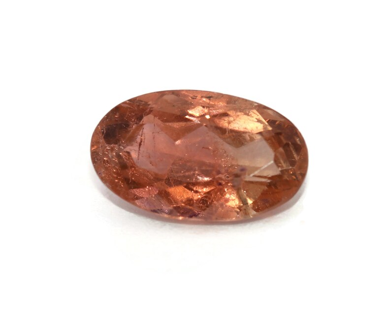 Oval Orange Tourmaline, Loose Natural Tourmaline Stone 1.67 carat, 10 mm by 6 mm Peach Sunset Tourmaline Stone for custom project
