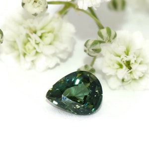 1.03 ct Pear Blue Green Natural Sapphire Gemstone Loose for Custom Engagement Ring
