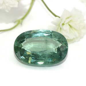 4.52 ct Teal Blue Green Natural Sapphire Gemstone Loose Sea-foam Turquoise Color Oval Shape
