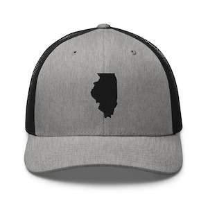 Illinois Trucker Cap, Illinois Souvenir Hat, Illinois Vacation Gift, Retro Style Hat for Men or Women, Moving to Illinois, Home State Pride