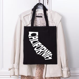 California State Shape Tote Bag, California Home State Pride Canvas Tote, Moving To California Reusable Grocery Bag, Eco Friendly Gift