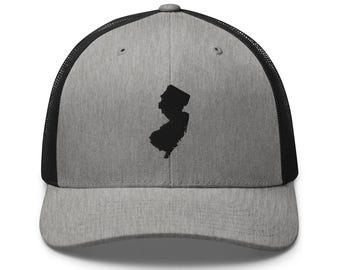 New Jersey Trucker Cap, New Jersey Embroidered Baseball Hat, New Jersey Vacation Gift, Retro Style New Jersey Hat for Men or Women Present