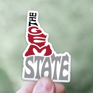 Idaho State Nickname Sticker | Idaho The Gem State Decal | Pacific Northwest Laptop Sticker | PNW Gift | Shape of Idaho Water Bottle Sticker