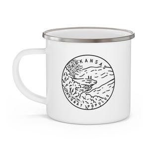 State Of Arkansas Enamel Campfire Mug