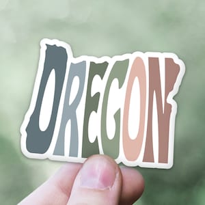 Oregon Pastel Sticker | Oregon State Shape Boho Aesthetic Vinyl Decal | Waterproof Oregon Souvenir Sticker for Car Water Bottle Laptop