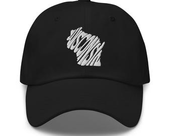 Wisconsin State Shape Dad Hat, Wisconsin Baseball Cap, Wisconsin State Pride, Moving To Wisconsin Gift, I Love Wisconsin Vacation Souvenir