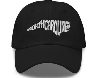 North Carolina State Shape Hat, North Carolina Baseball Cap, North Carolina Home State Pride, I Love North Carolina Vacation Souvenir Gift