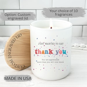 Just Wanted to Say Thanks Candle, Thank You Gift, Appreciation Gift, Personalized candle Gift, Thank you Gift for Friend/Sister/Co-worker