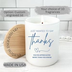 Just Wanted to Say Thanks Candle, Thank You Gift, Appreciation Gift, Personalized candle Gift, Thank you Gift for Friend/Sister/Co-worker