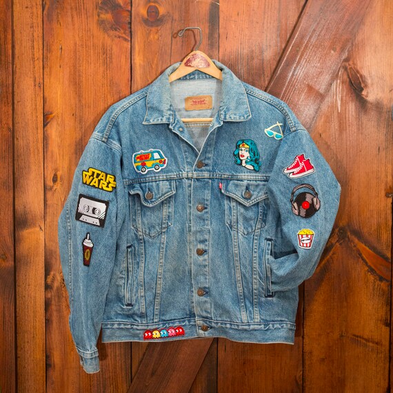 levi jacket with patches